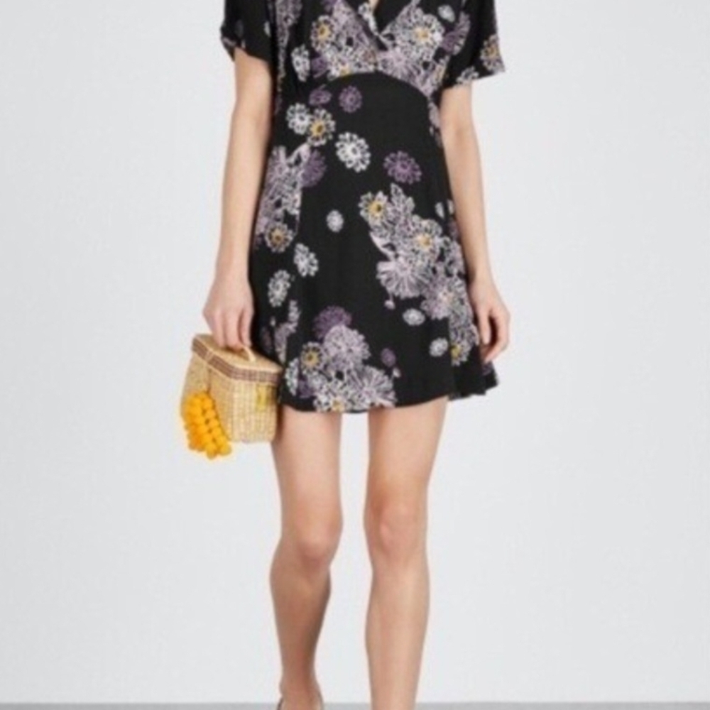 Free People Black and Purple Floral Mini Dress - Picture 13 of 15